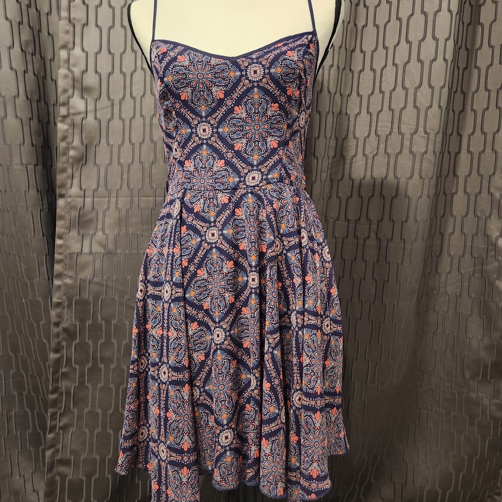 Band of Gypsies Navy and Coral Mini Dress